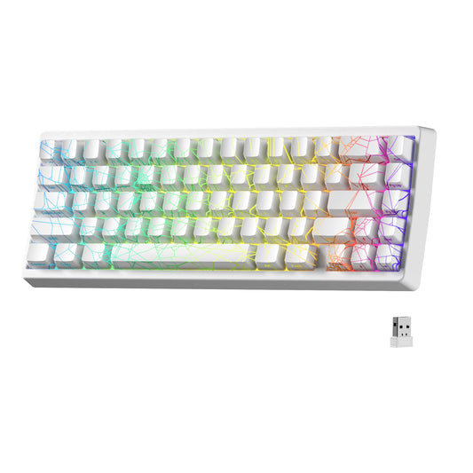 Wireless Mechanical Keyboard M67 Jadestone with Imd-Tech Keycaps Tri-Mode Topographic White Gamer Keyboard Gasket Design