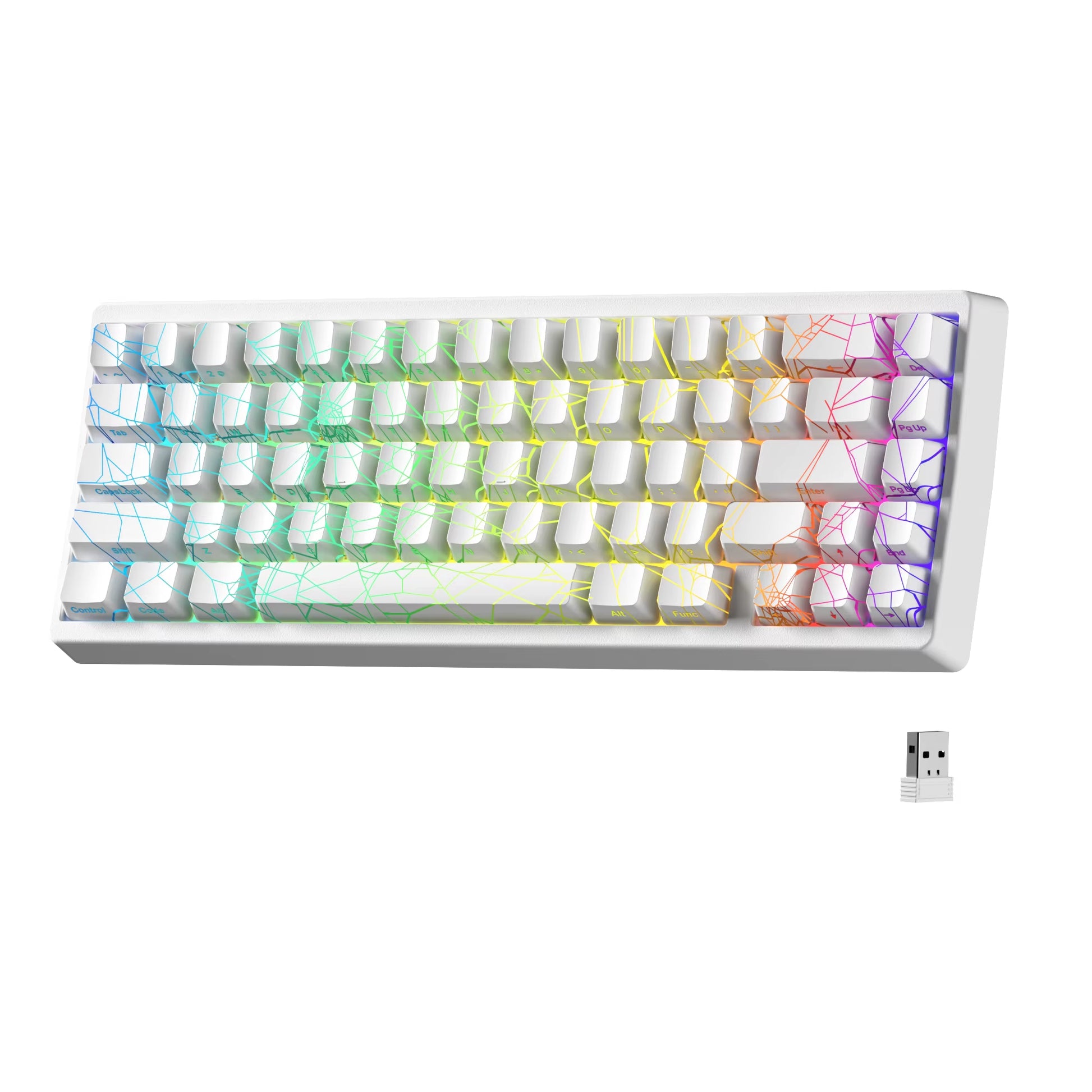 Wireless Mechanical Keyboard M67 Jadestone with Imd-Tech Keycaps Tri-Mode Topographic White Gamer Keyboard Gasket Design