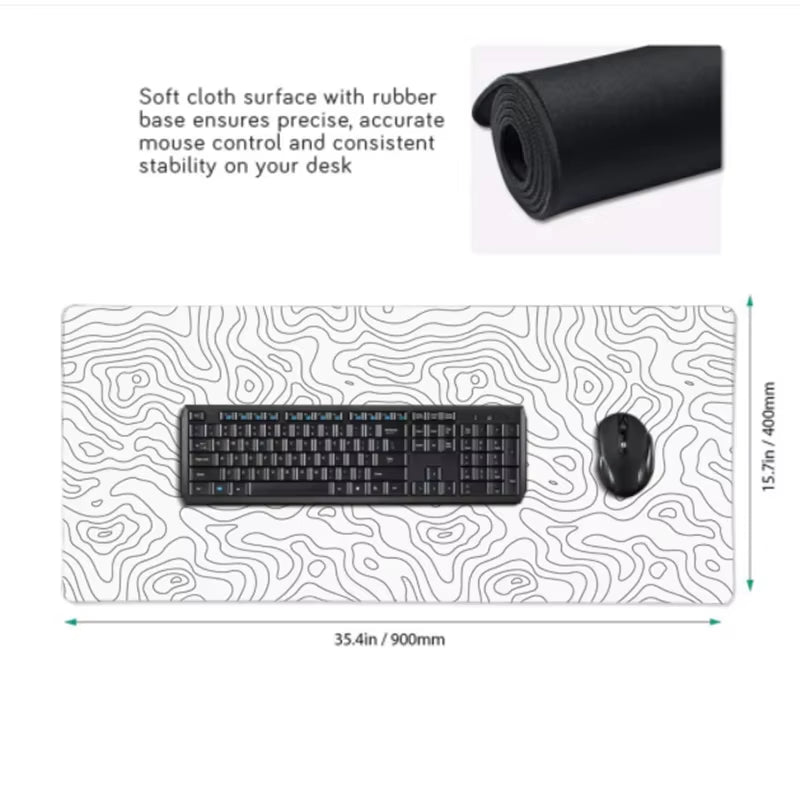 Black and White Mouse Pad Large Computer Gaming Accessories Mousepads Desk Mats Carpet Anti-Slip Laptop Soft Mice Pad Mouse Mat